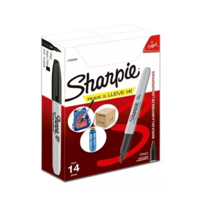 SHARPIE FINO COLOR NEGRO X...