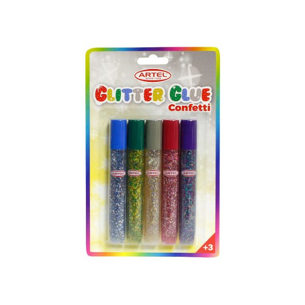 GLITTER GLUE CLASSIC 6 COLORES, ARTEL