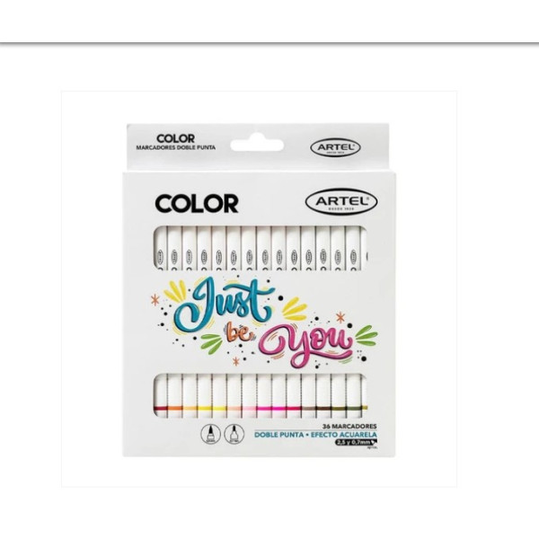 MARCADORES 36 COLORES DOBLE PUNTA, ARTEL