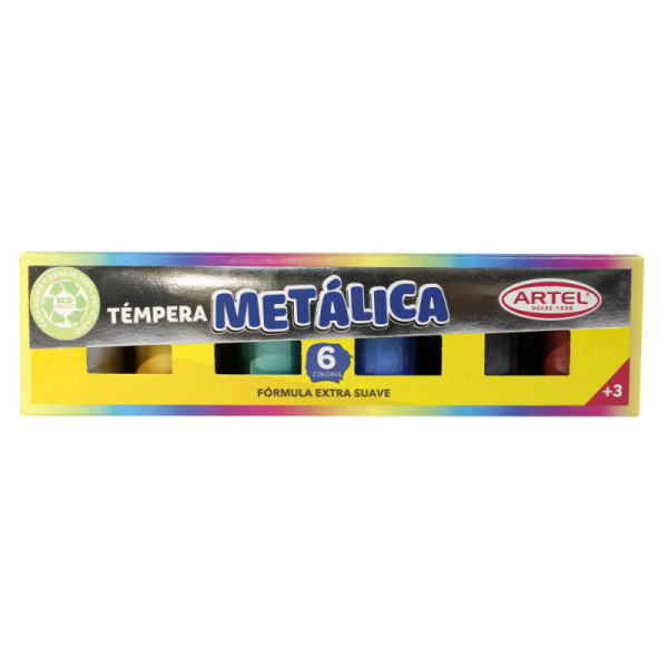 TEMPERAS METALICAS 6 COLORES