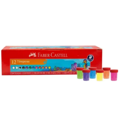 TEMPERA 12 COLORES 15ML,...
