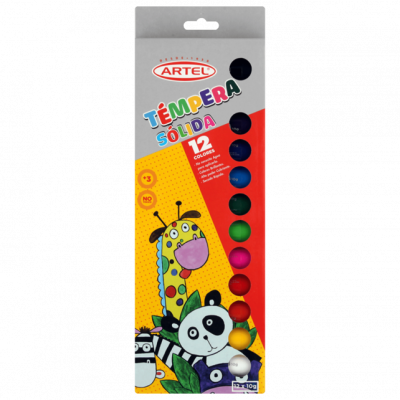 TEMPERA SOLIDA 12 COLORES,...