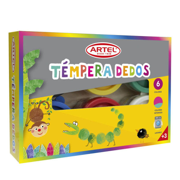 TEMPERA DE DEDOS 6 COLORES ARTEL