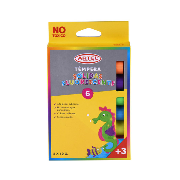 Tempera solida fluorescente x6uni, Artel