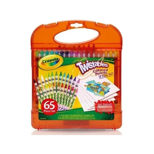 Set Crayola 25 Crayones De Colores Twistables + 40 Hojas
