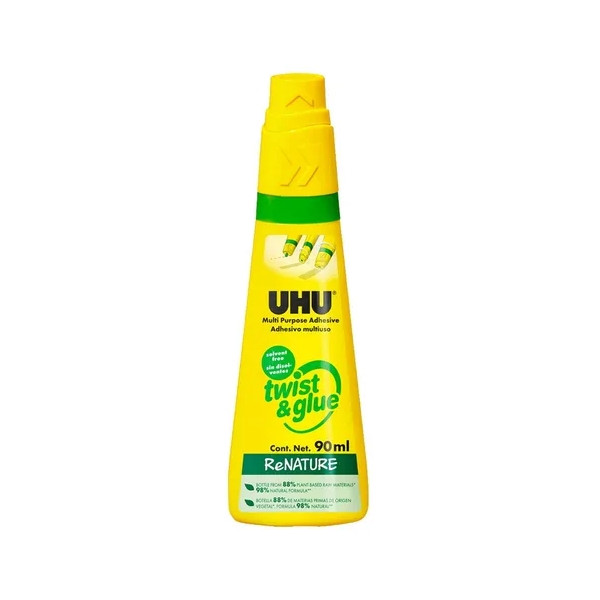 Pegamento Uhu Liquido 90ml Frasco Twist & Glue Renature.