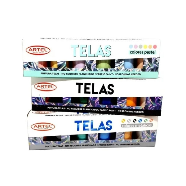 Pack Frascos Pinturas De Tela Lisa, Metálica, Pastel 6un C/u
