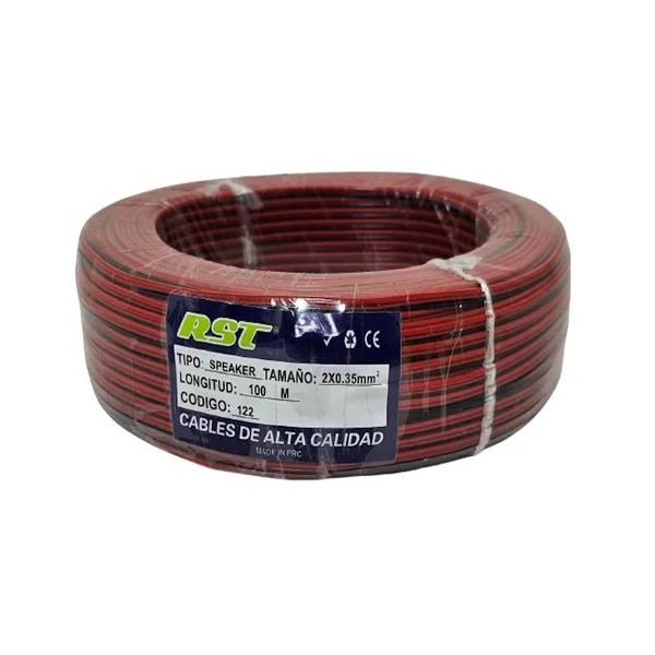Rollo De 100mts Cable Paralelo De Audio Parlante 2x0.5 Mm