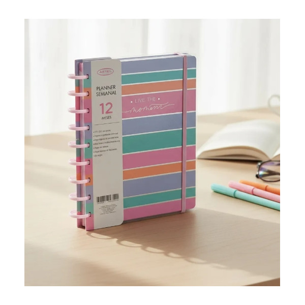 Planner Franja Pastel 12 Meses, Artel