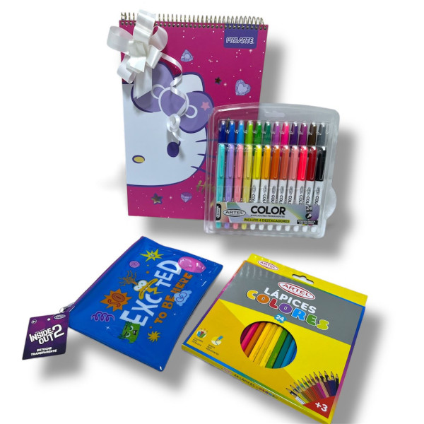 Pack De Croquera+ Marcadores 24uni+24lapices+estuche.