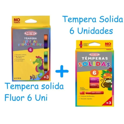 Témpera Sólida 12 Colores 6...