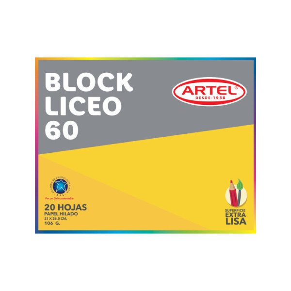 BLOCK DE DIBUJO ARTEL LICEO 60  20 HOJAS