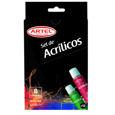 SET DE ACRILICOS 8 COLORES...