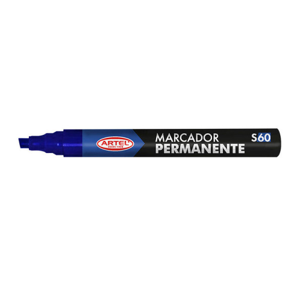 MARCADOR PUNTA BISELADA PERMAMENTE AZUL . ARTEL