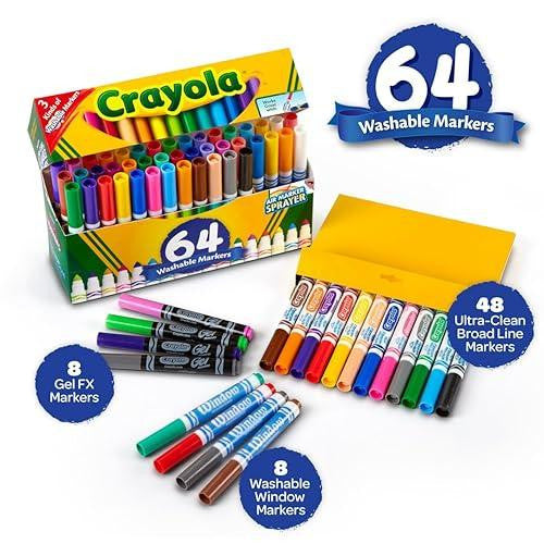 MARCADORES LAVABLES 64 UNIDADES CRAYOLA