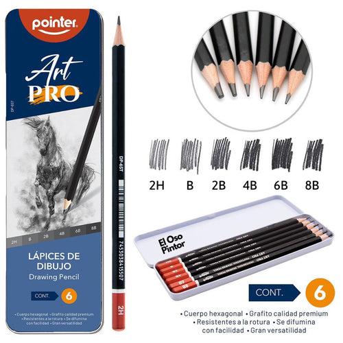 ART PRO LAPICES DE DIBUJO 6 UNI POINTER