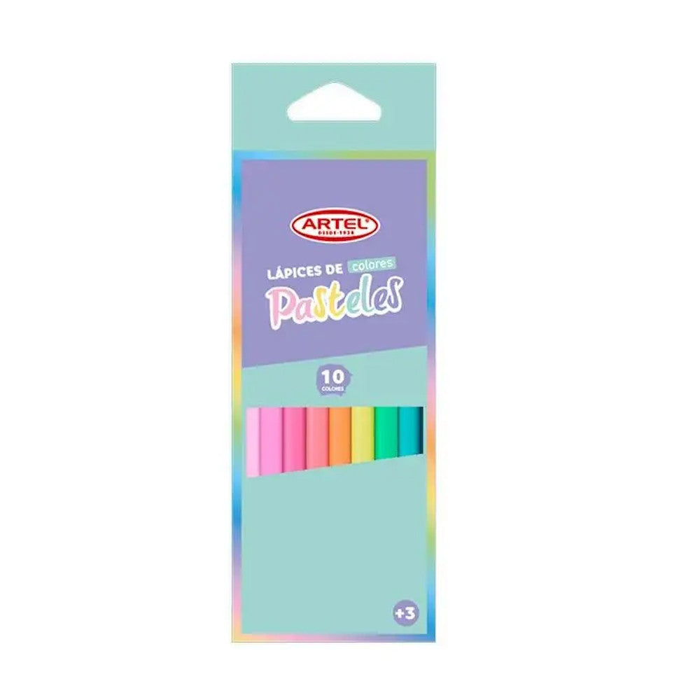 LAPICES DE 10 COLORES PASTELES ARTEL