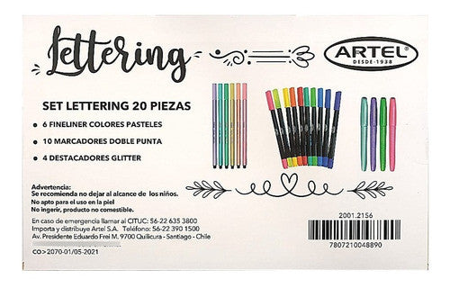 SET LETTERING 20 PIEZAS ARTEL