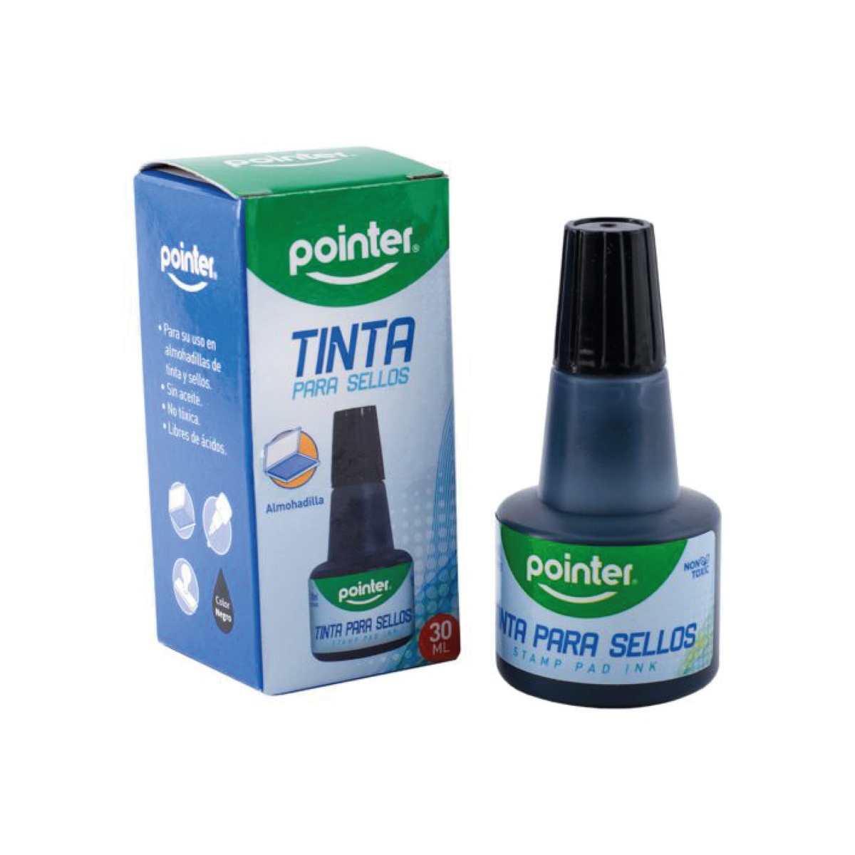 TINTA PARA SELLOS 30ML NEGRA POINTER