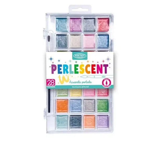 SET ACUARELA 29 COLORES PERLADOS ARTEL
