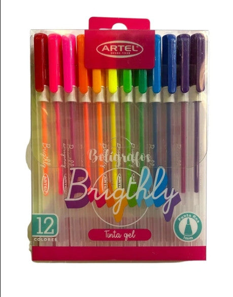 BOLIGRAFOS GEL LUMINOSOS 12 COLORES, ARTEL