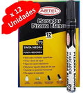 MARCADOR DE PIZARRA PUNTA REDONDA NEGRO x12UNI, ARTEL.