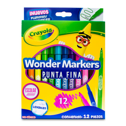MARCADOR CRAYOLA WONDER MARKERS 12UNI