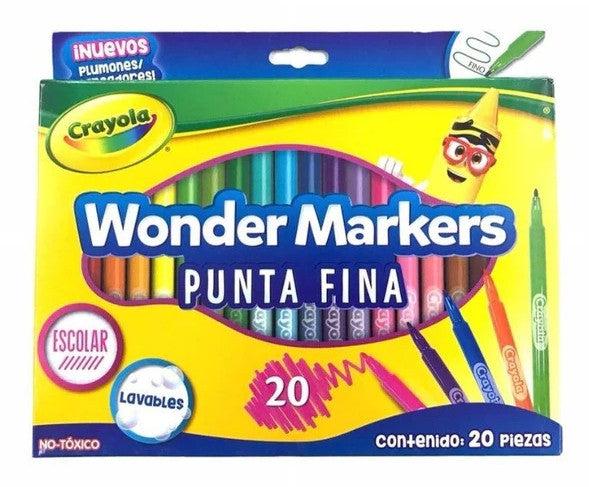 MARCADOR CRAYOLA WONDER MARKERS 20UNI