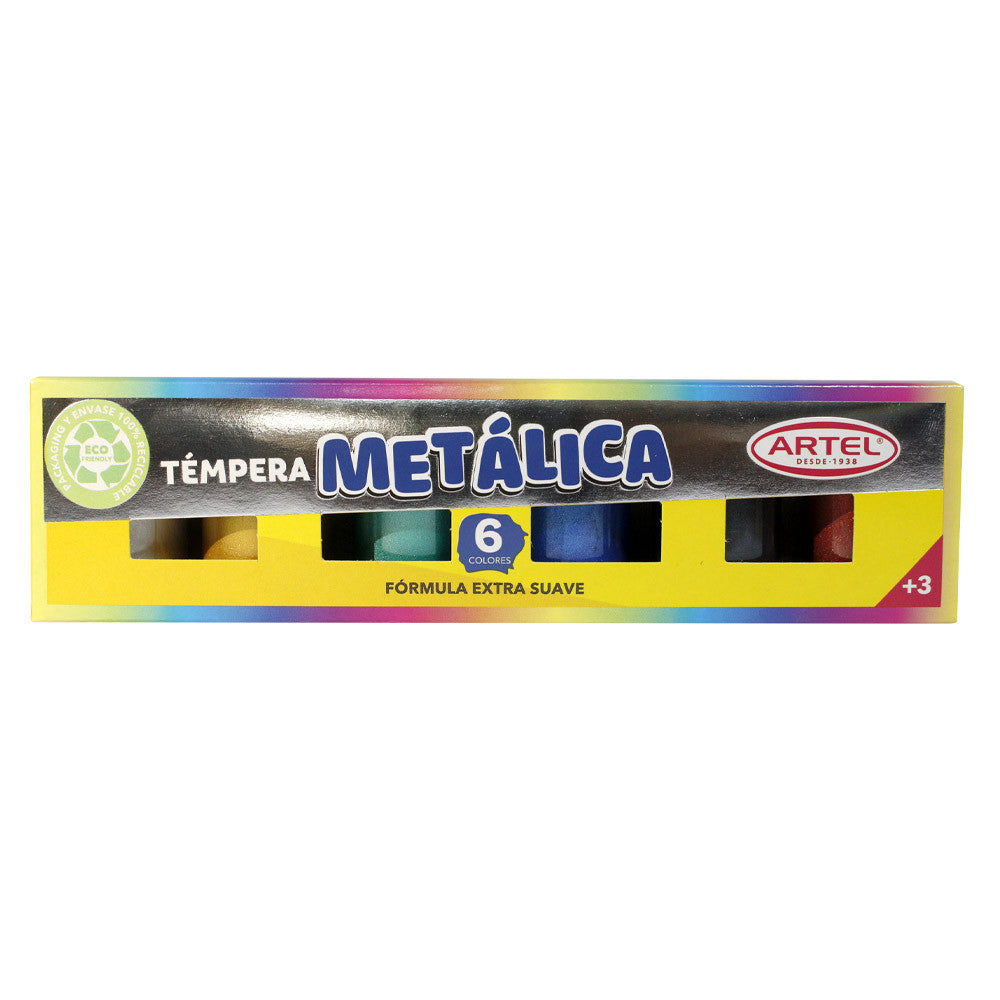 TEMPERAS METALICAS 6 COLORES