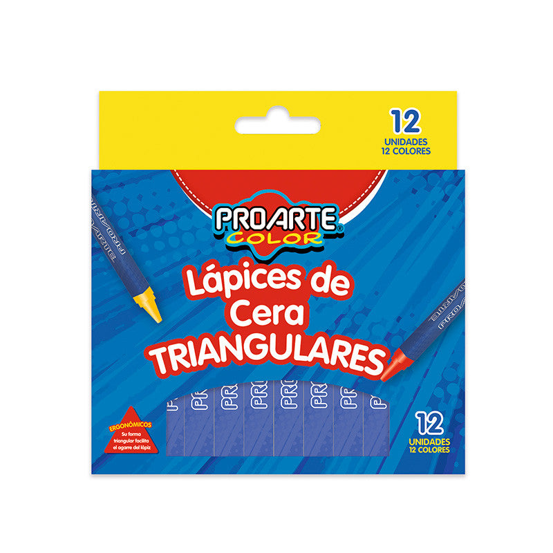 LAPICES DE CERA TRIANGULARES X12UNI, PROARTE