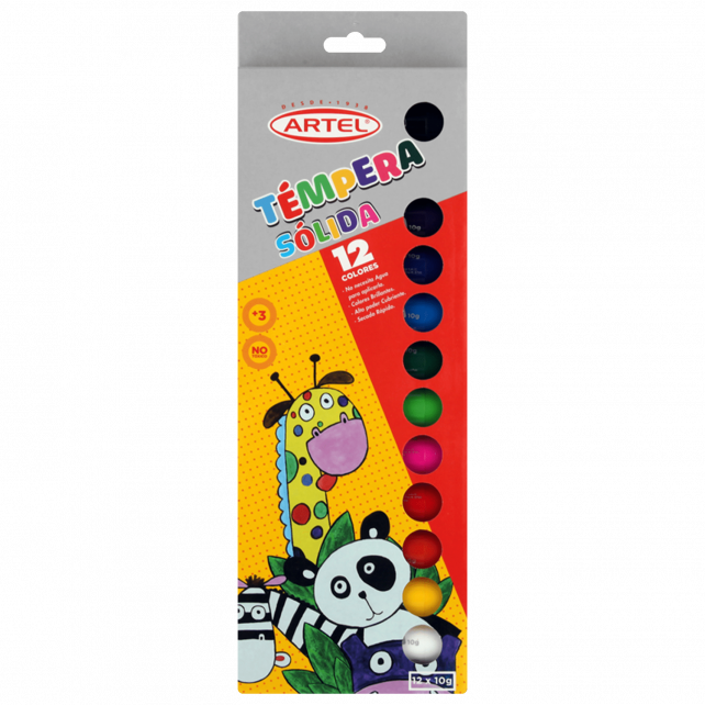 TEMPERA SOLIDA 12 COLORES, ARTEL
