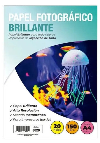 PAPEL FOTOGRAFICO A4 BRILLANTE 150GR ADETEC