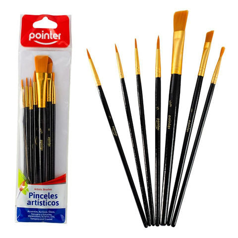 SET DE PINCELES ART PRO CERDA DE TAKLON 7 UNI