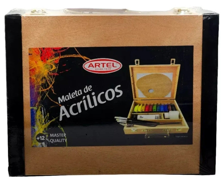 Maleta Madera De Pinturas Acrilicas Artel