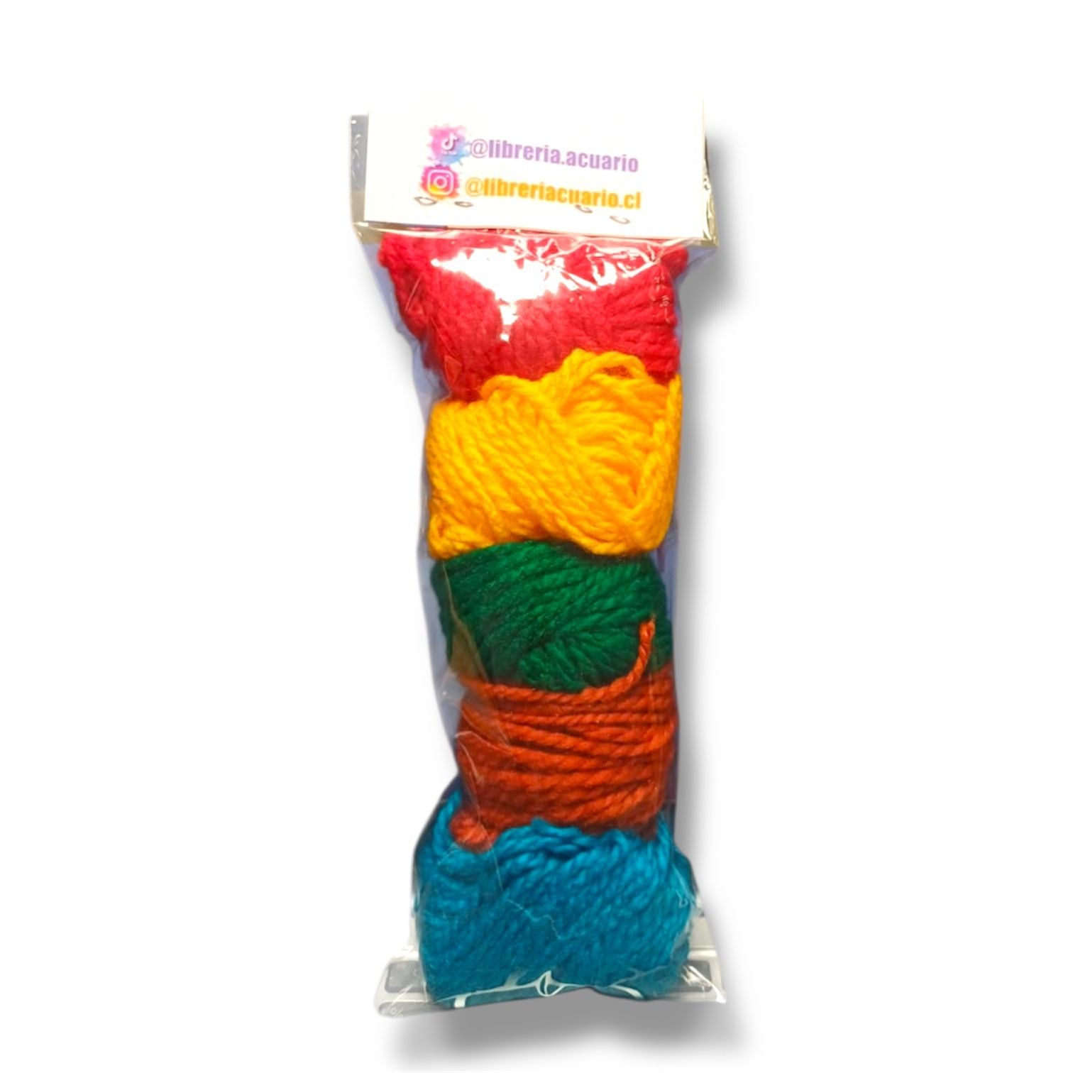 Set Lanas Mas Aguja Plastica Y Metal Bolsa 5colores Manuart