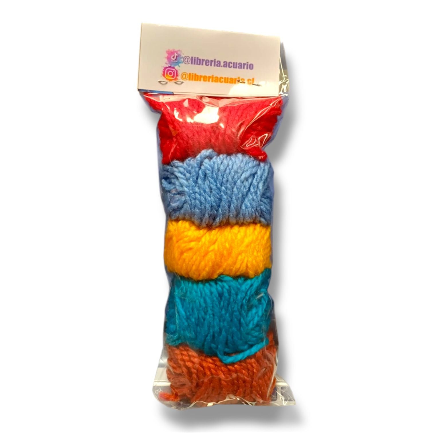 Set Lanas Mas Aguja Plastica Y Metal Bolsa 5colores Manuart