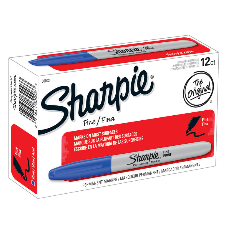 SHARPIE FINO COLOR AZUL X 12 PIEZAS