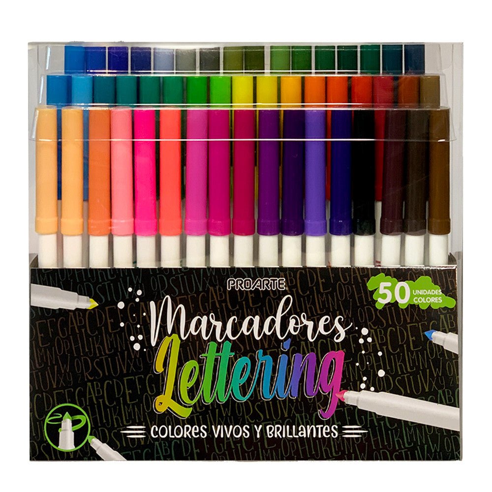 MARCADORES LETTERING 50 COLORES PROARTE