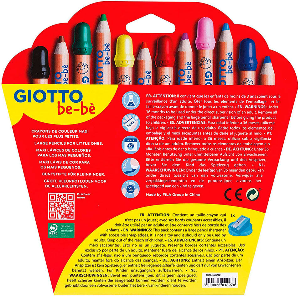 LAPICES 12 COLORES GIOTTO BEBE
