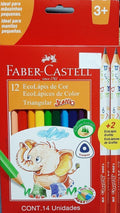 LAPICES DE COLOR JUMBO + 2 GRAFITOS FABER CASTELL
