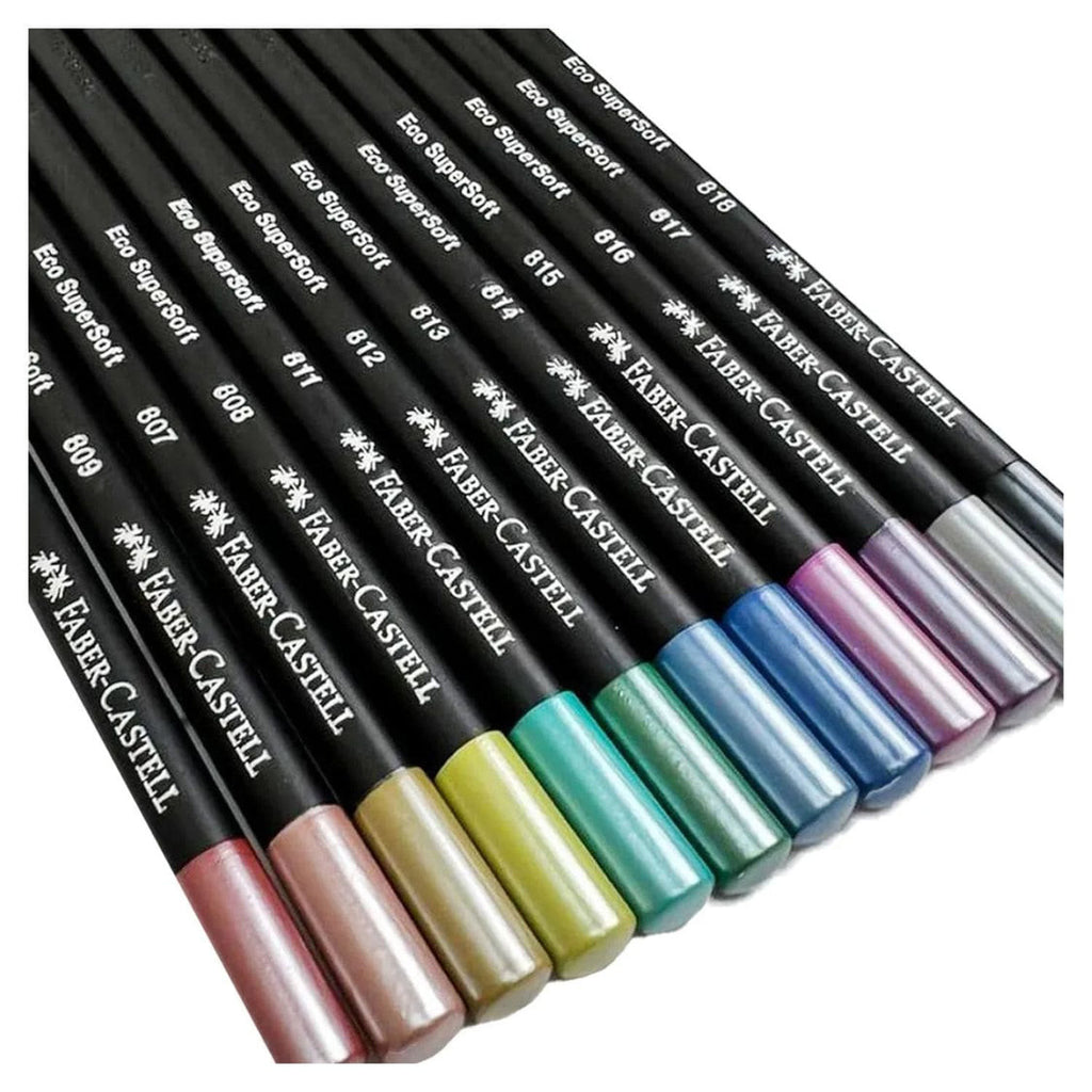 LAPICES DE COLORES SUPERSOFT METALICOS X12 COLORES FABER CASTELL