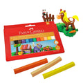 PLASTICINA JUMBO XL TRIANGULAR 12 COLORES FABER CASTELL