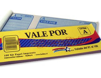 VALE POR 100 HOJAS, HALLEY
