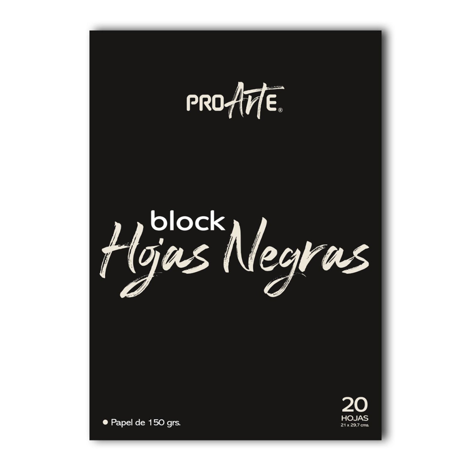 Block hojas negras 20 hojas, proarte.