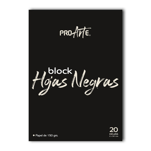 Block hojas negras 20 hojas, proarte.