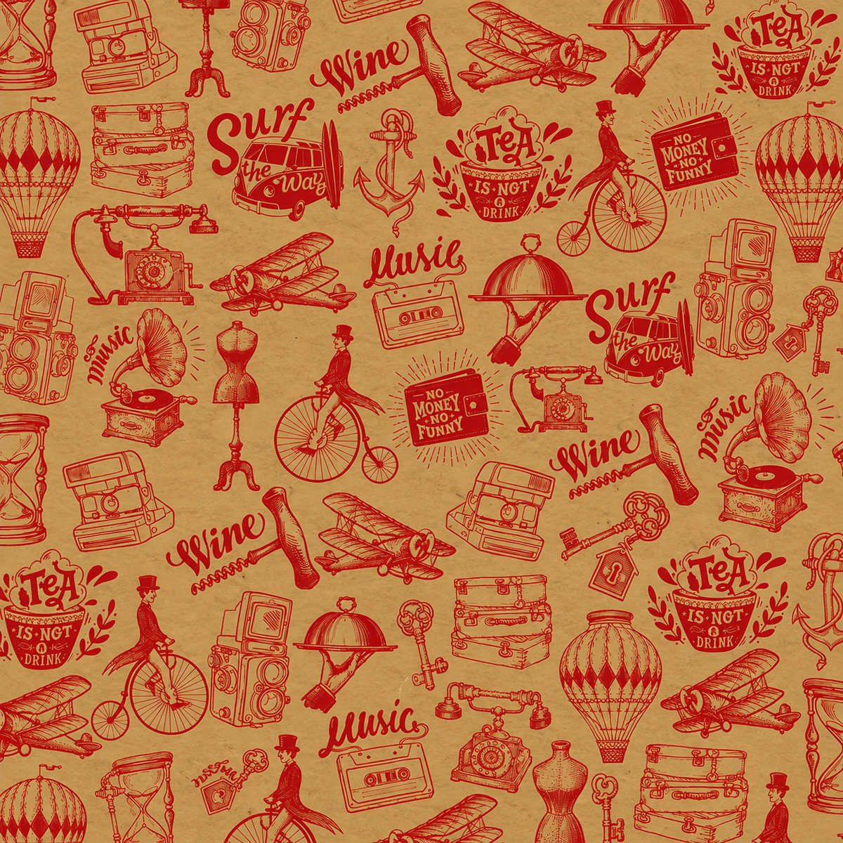 Papel Kraft Decorativo con Diseños - Art & Craf