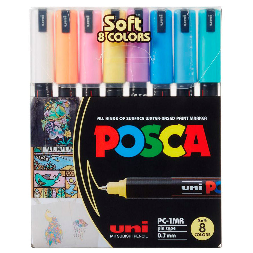 MARCADORES POSCA 1MR 8COLORES PASTEL