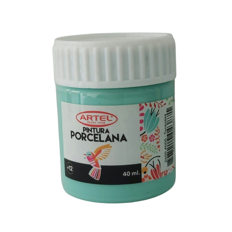 PINTURA PORCELANA TURQUESA 40ML, ARTEL
