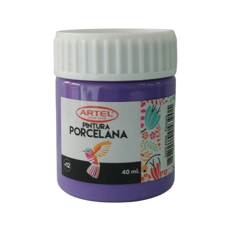 PINTURA PORCELANA PURPURA 40ML, ARTEL