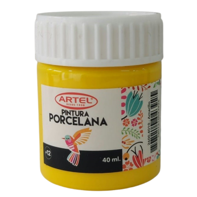 PINTURA PORCELANA AMARILLO 40ML, ARTEL